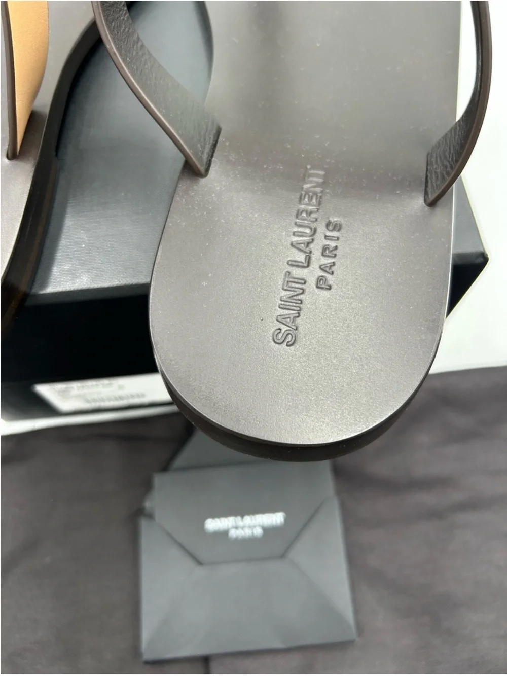 Men’s Saint Laurent CASSANDRE thong YSL sandal size 45 made in Italy